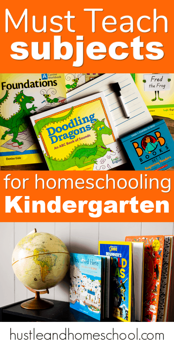 These are the must teach subjects for homeschooling kindergarten. Plus secular homeschool curriculum recommendations!