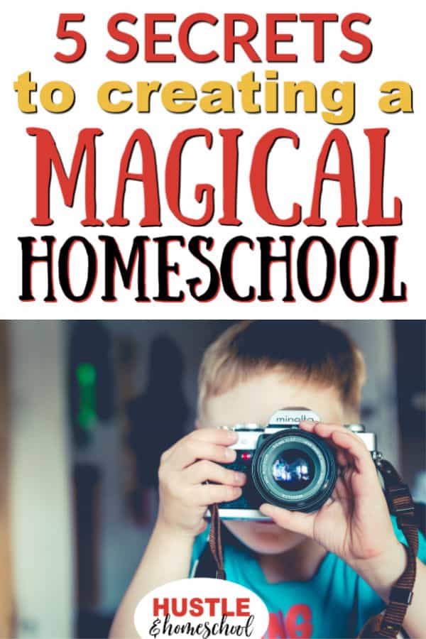 5 Secrets to creating a Magical Homeschool, boy holding film camera