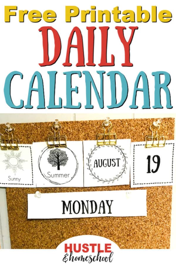 Free Printable Daily Calendar display with weather, season, month, date, and day of the week.