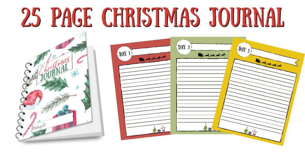 25 Page Christmas Journal notebook and preview of inside pages.