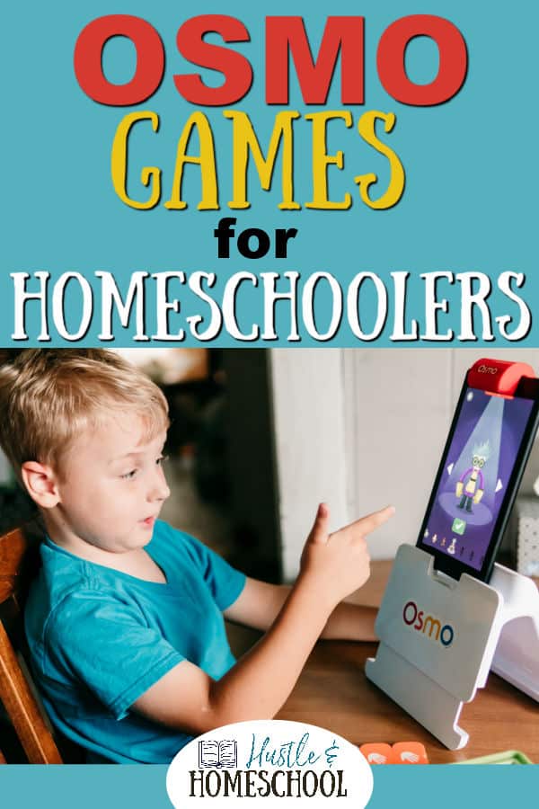 Boy playing Osmo coding game on a Kindle Fire tablet
