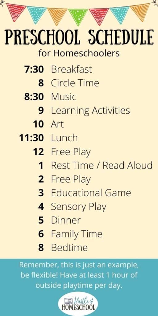 homeschool preschool daily schedule