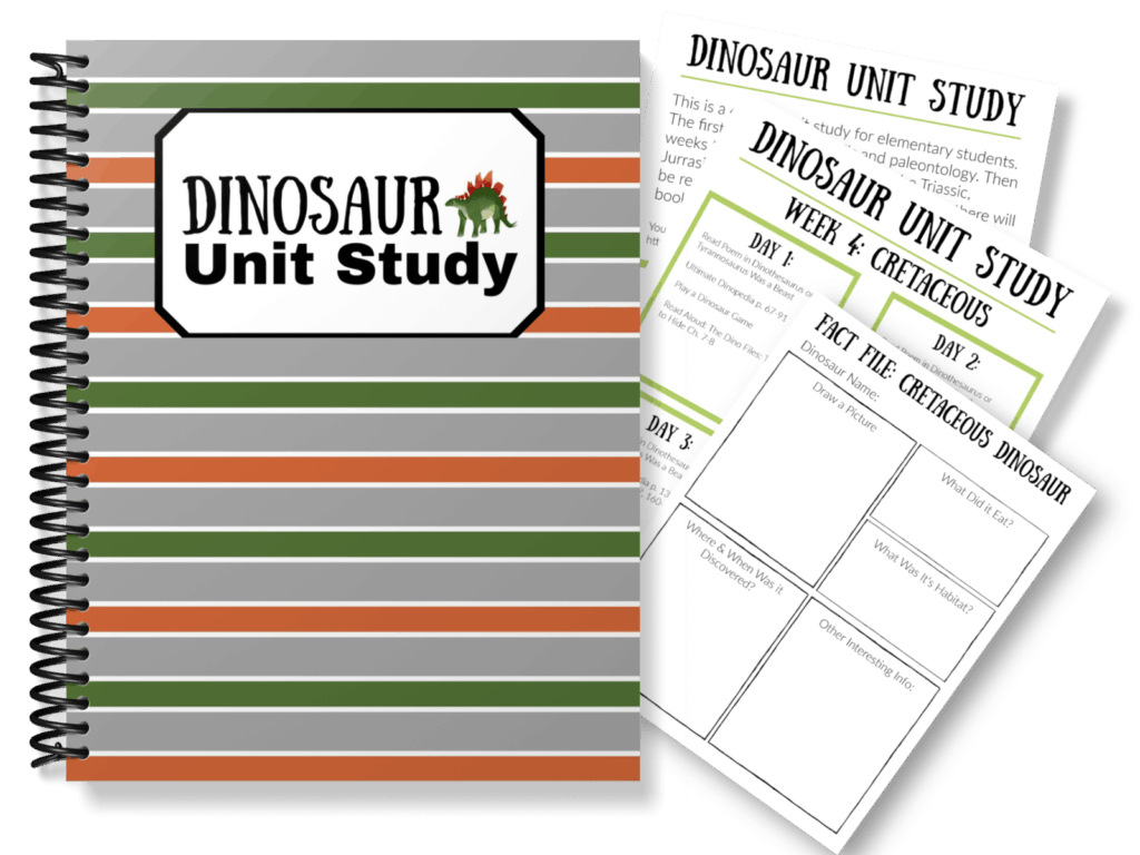 Dinosaur Unit Study Notebook and pages