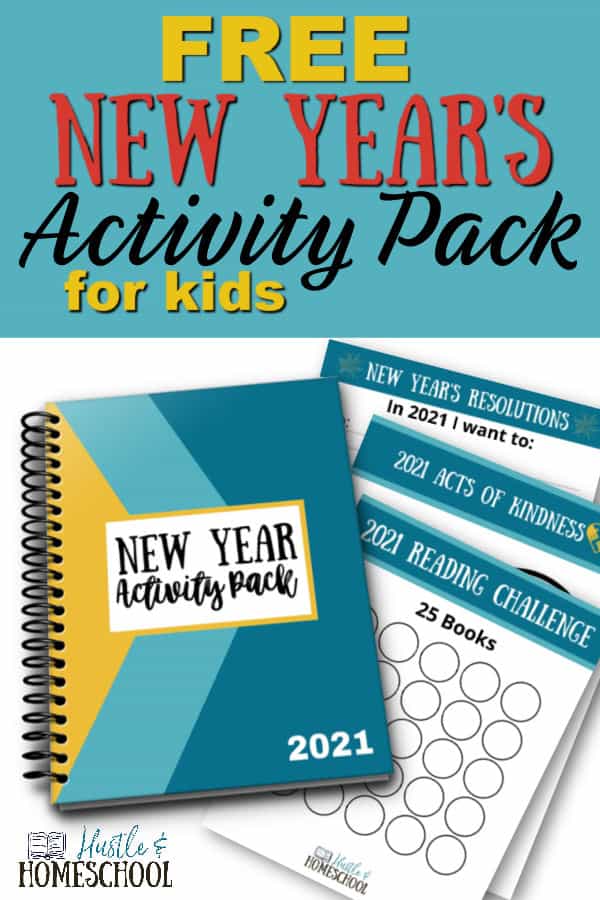 Free New Year Activity Pack notebook and papers